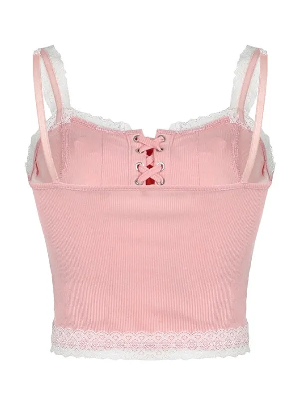 Angelic pink lace camisole