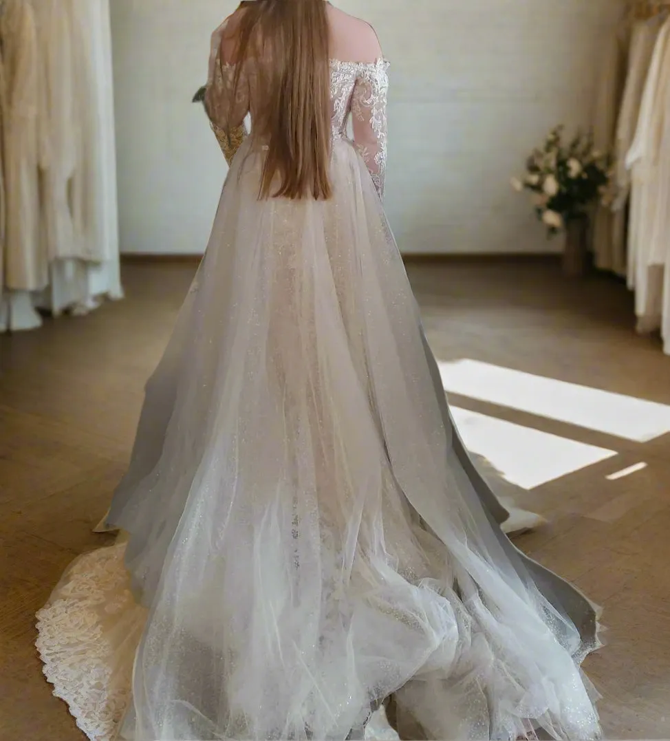 Applique Mermaid Wedding Gown Detach Train All Sizes