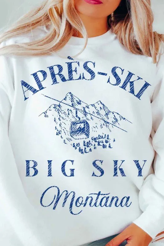 Apres Ski Big Sky Montana Oversized Sweatshirt