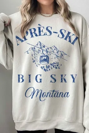 Apres Ski Big Sky Montana Oversized Sweatshirt