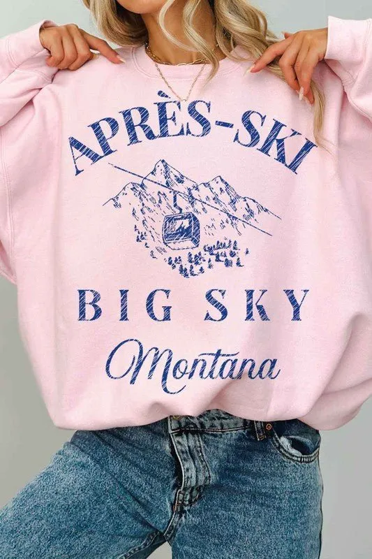 Apres Ski Big Sky Montana Oversized Sweatshirt