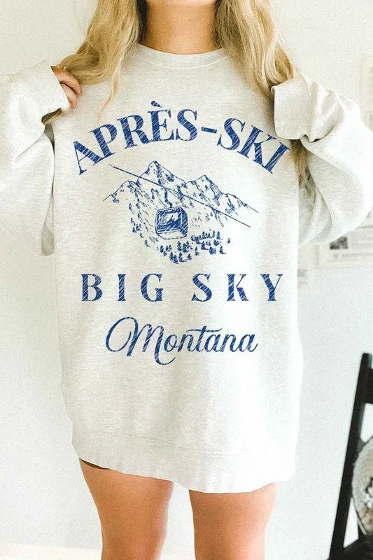 Apres Ski Big Sky Montana Oversized Sweatshirt