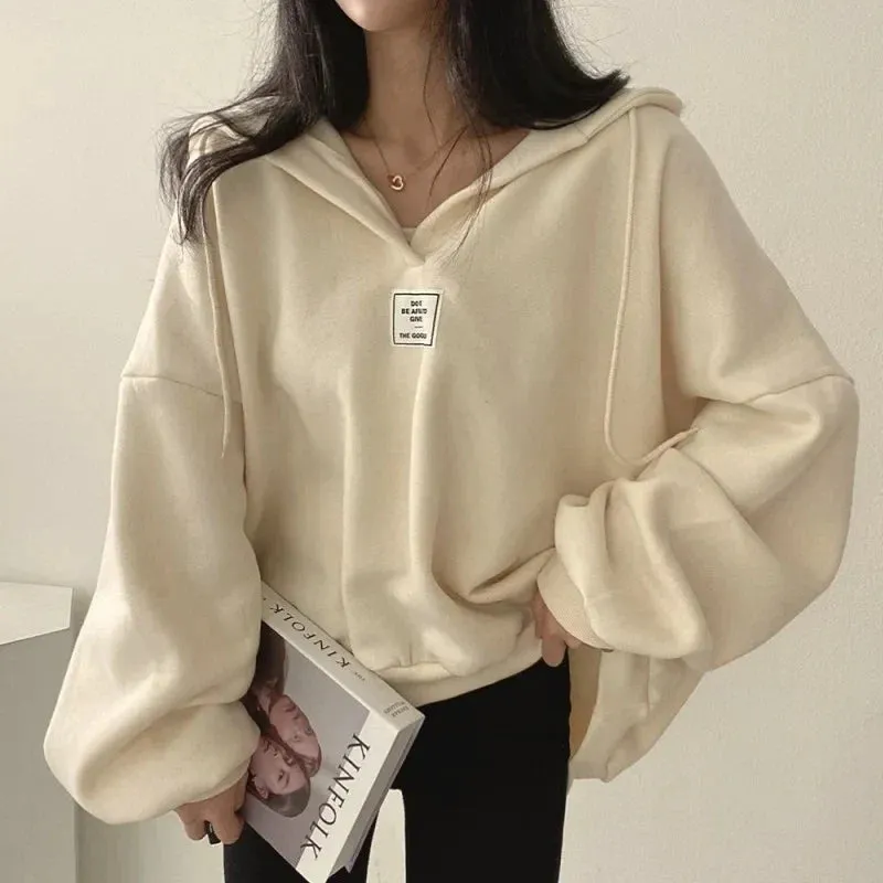 Apricot Thin Casual Oversized Hoody