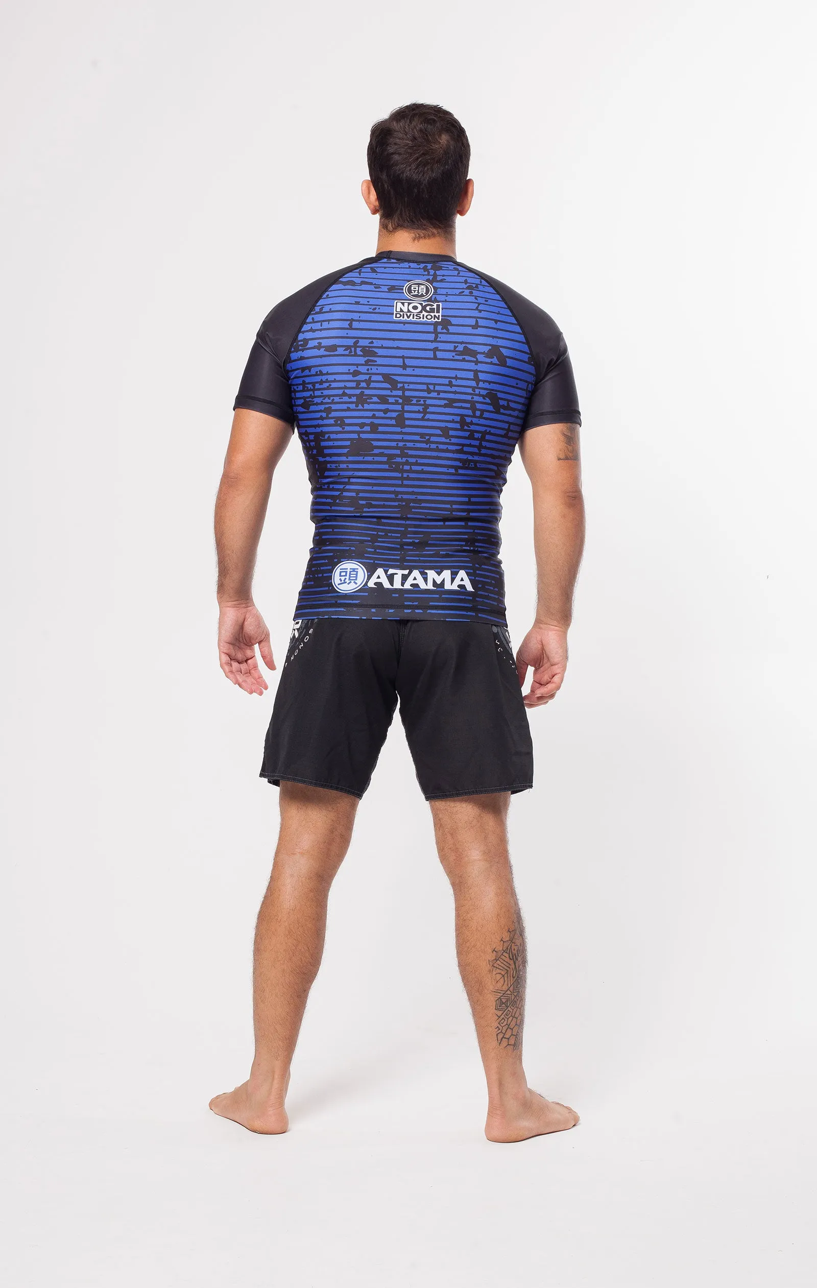 ATAMA BLUE RANKED RASH GUARDS - SHORT SLEEVE