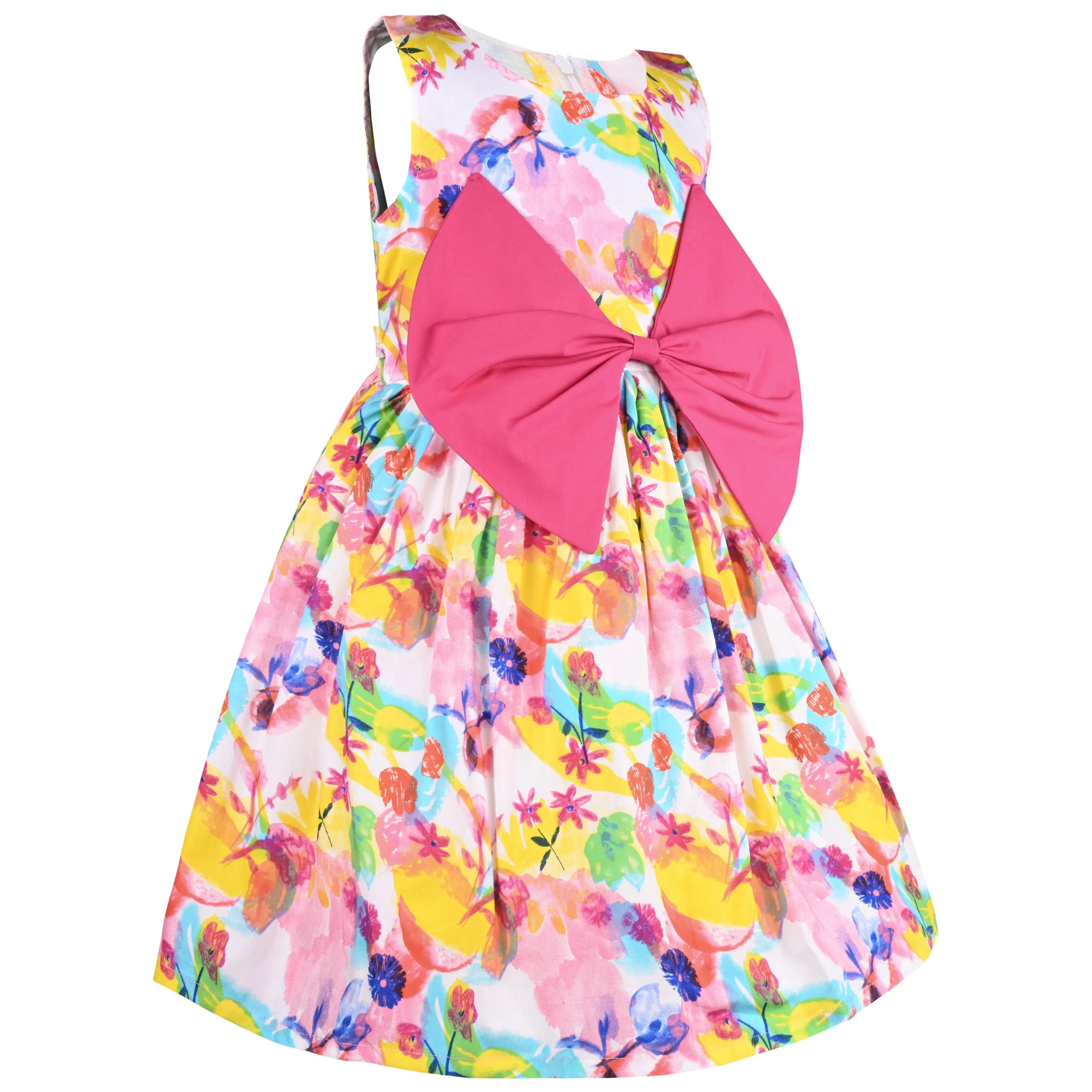 Baby Girls Vibrant Floral Design/Sleeveless Comfort