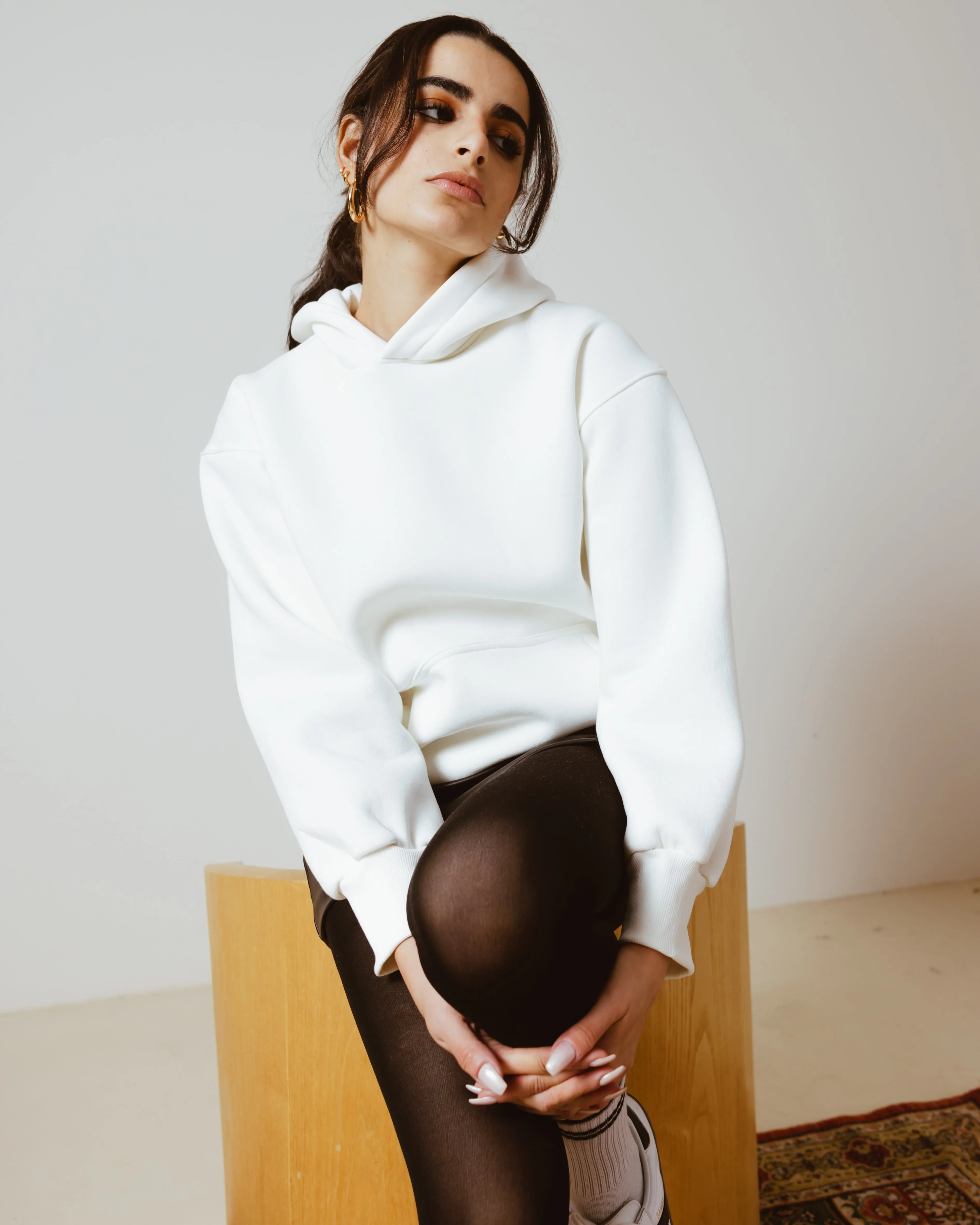 BASIC OVERSIZED HOODIE WHITE