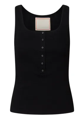 Black Kate Ribbed Top