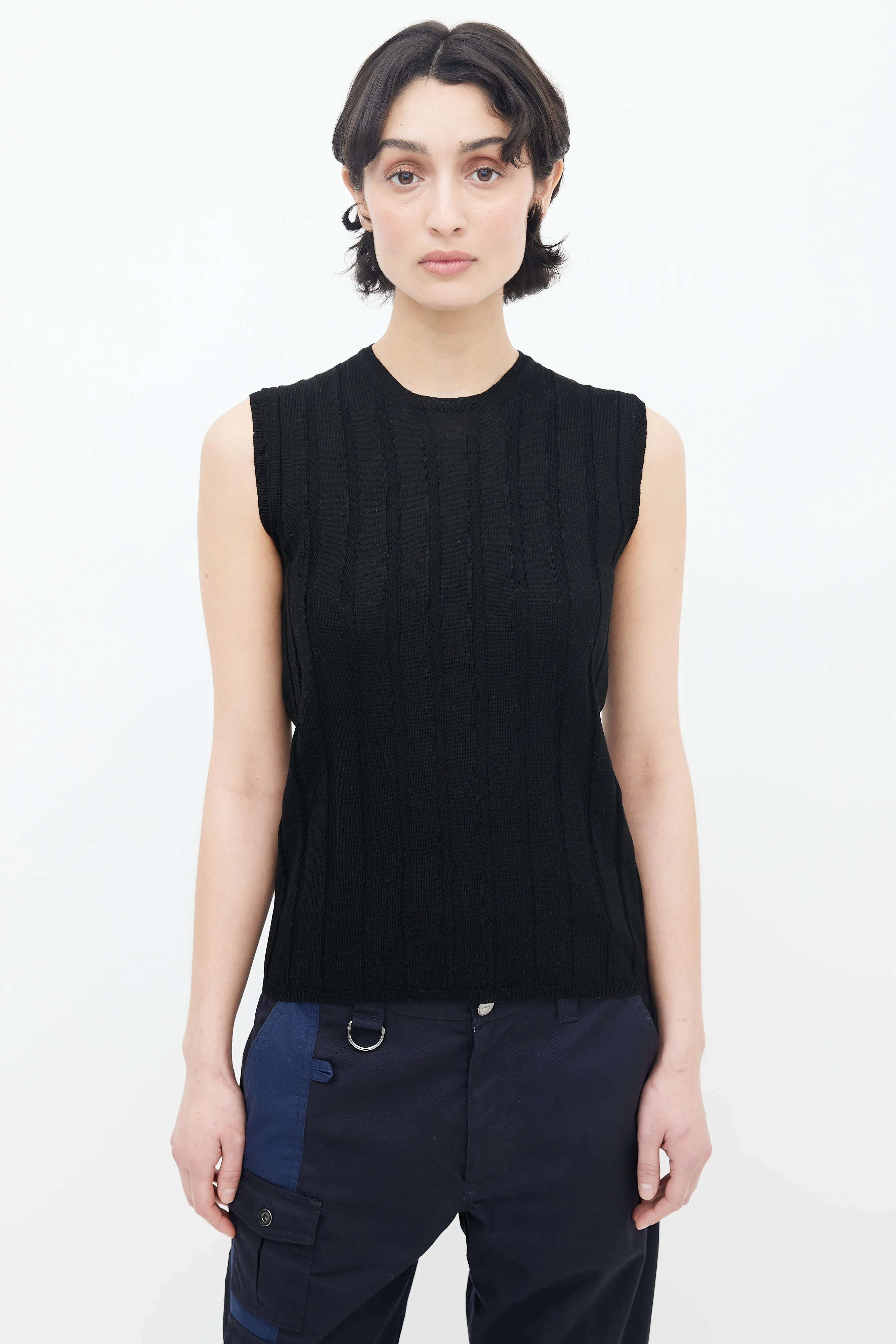 Black Rib Knit Tank