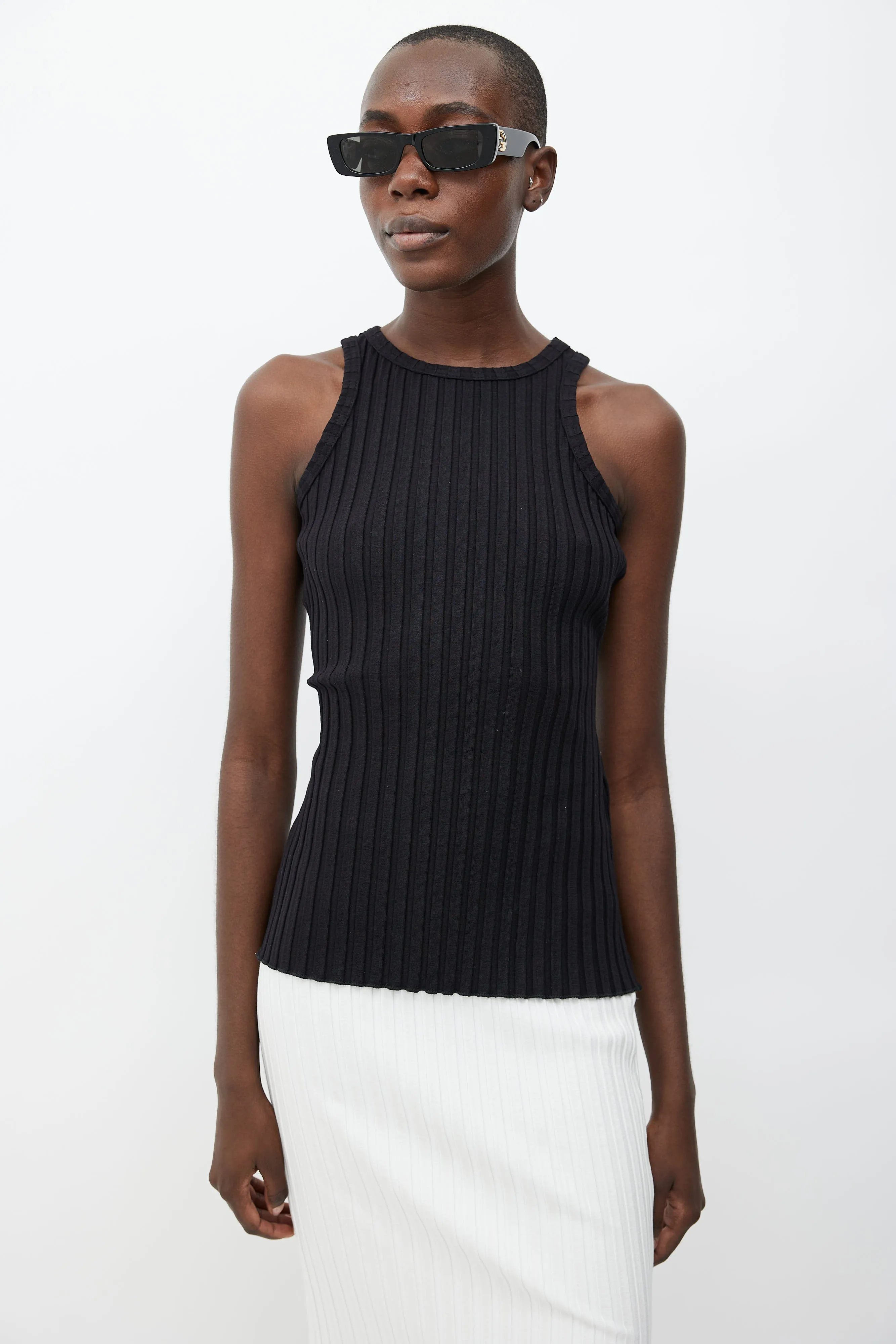Black Ribbed Tank Top