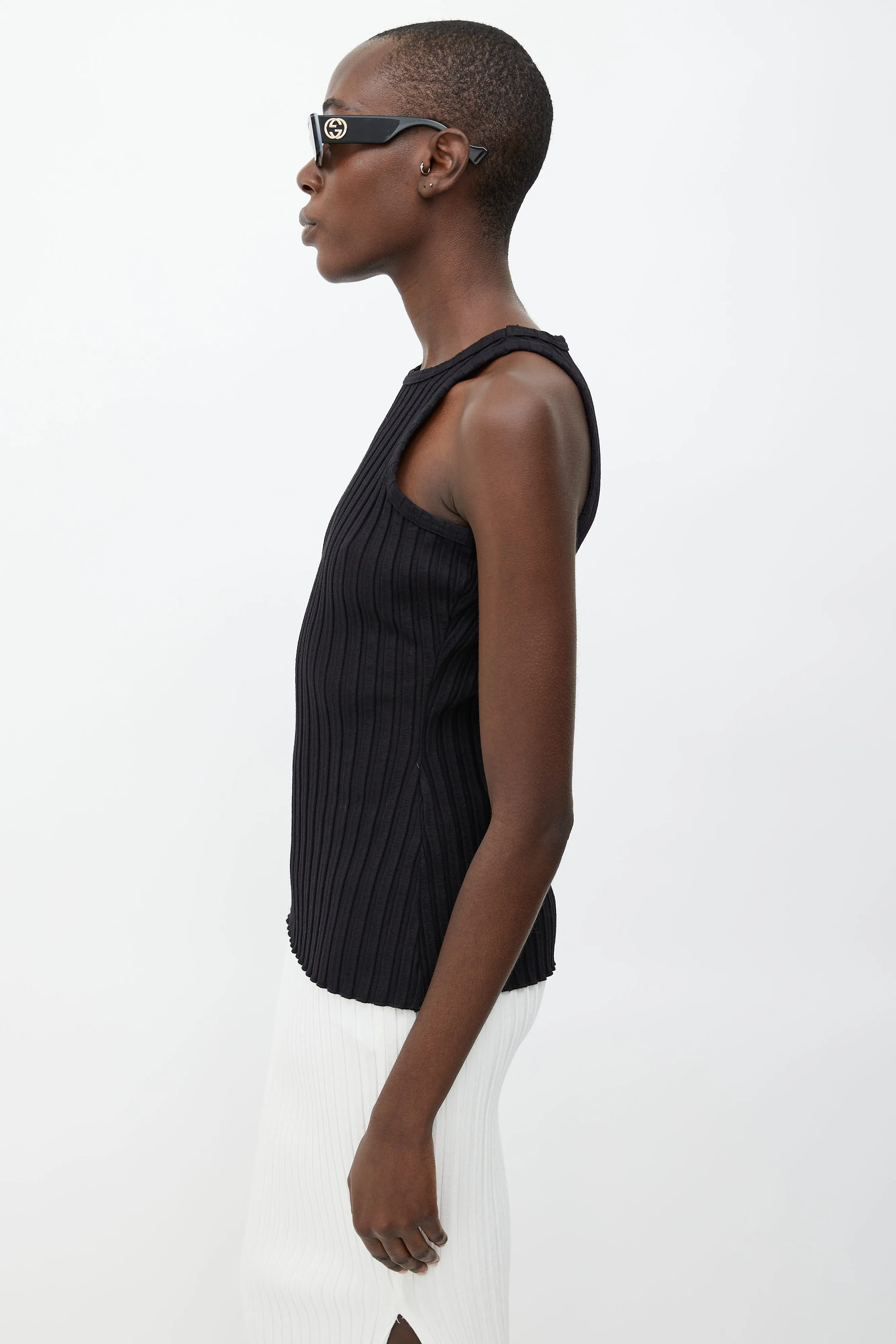 Black Ribbed Tank Top