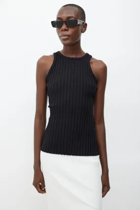 Black Ribbed Tank Top
