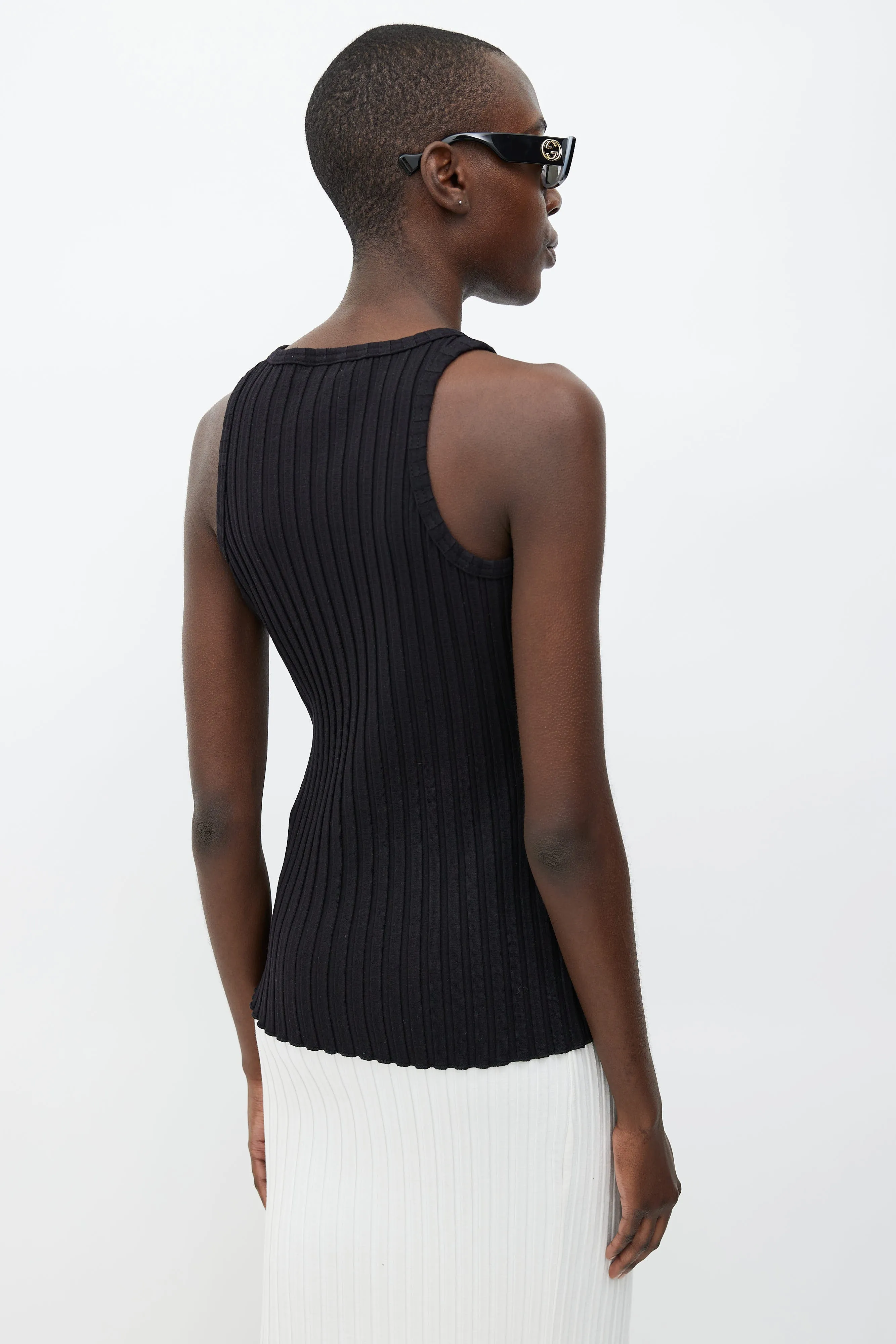 Black Ribbed Tank Top