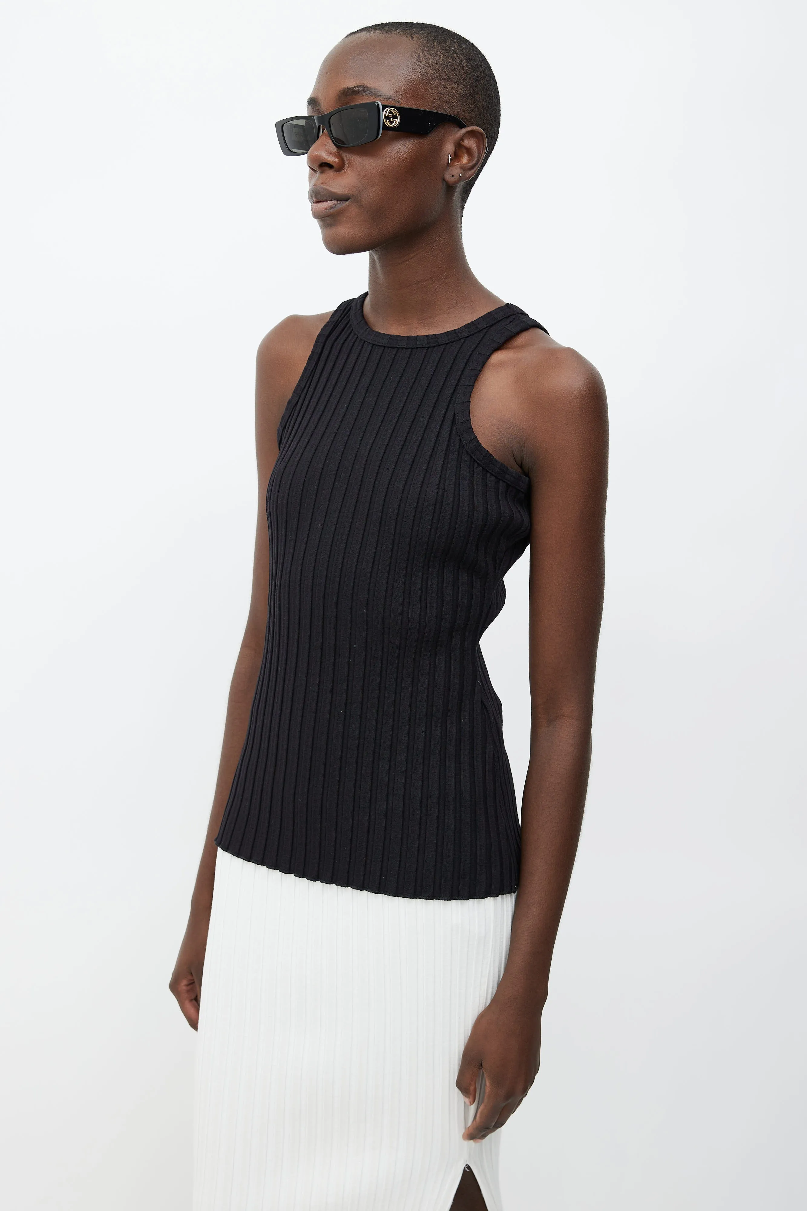 Black Ribbed Tank Top