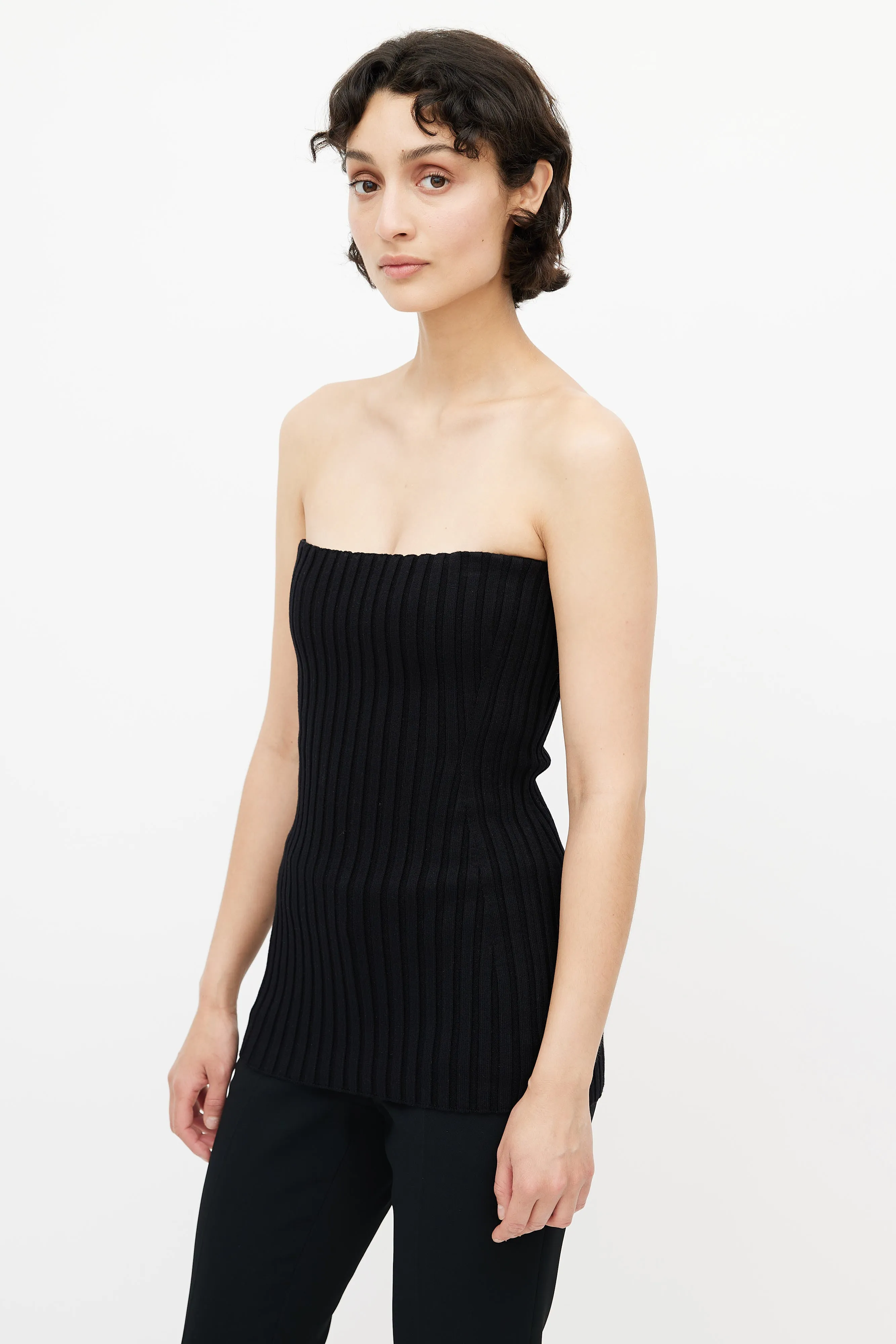 Black Ribbed Tube Top