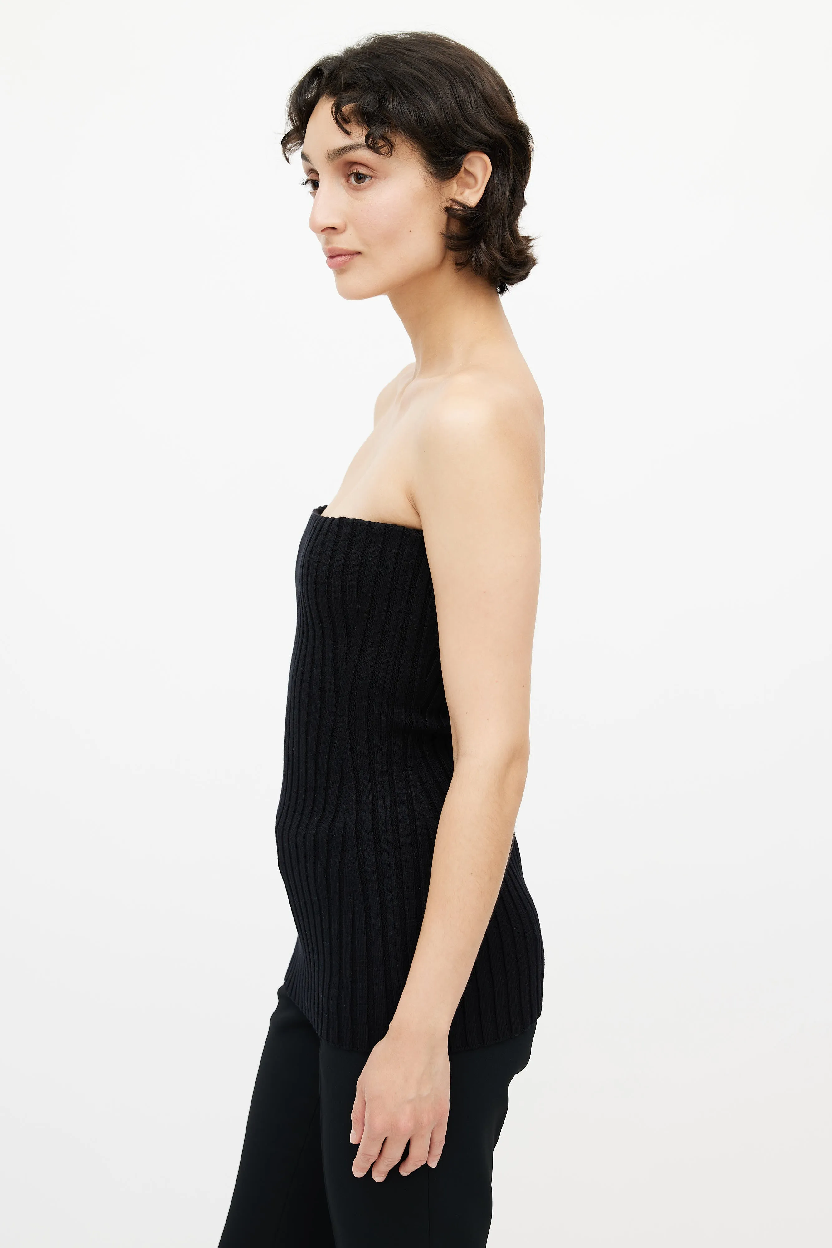 Black Ribbed Tube Top