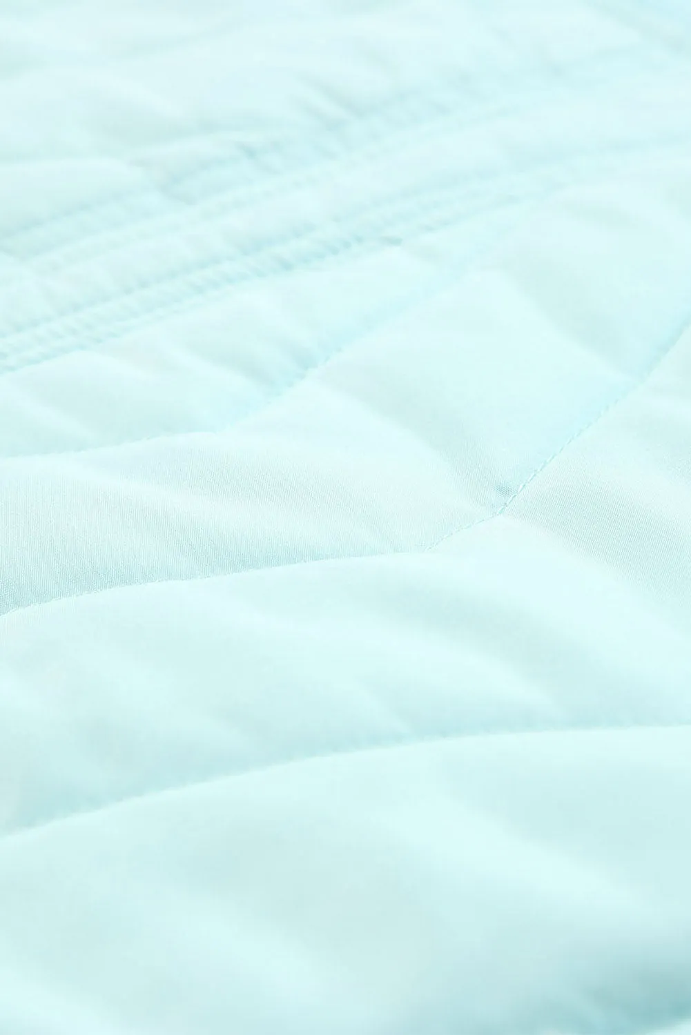 Blue Zip-Up Side Pockets Puffer Jacket Vest