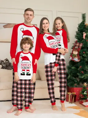 Blue Zone Planet |  New Christmas parent-child set deer head print home clothes plaid two-piece pajamas