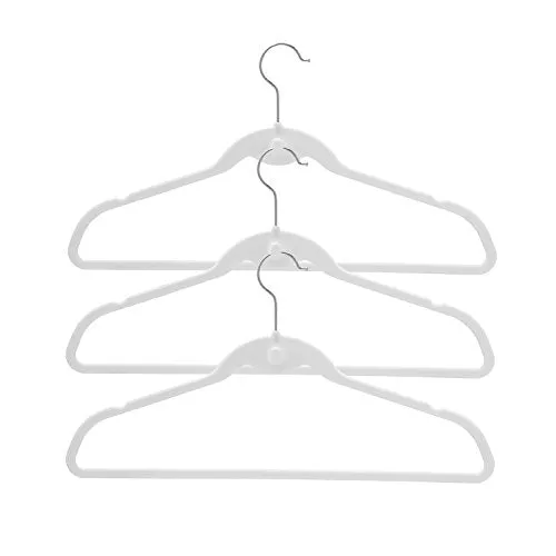 BriaUSA Cascade Hangers White Steel Swivel Hooks -Slim, Sturdy Saves You Extra Space - Box of 20