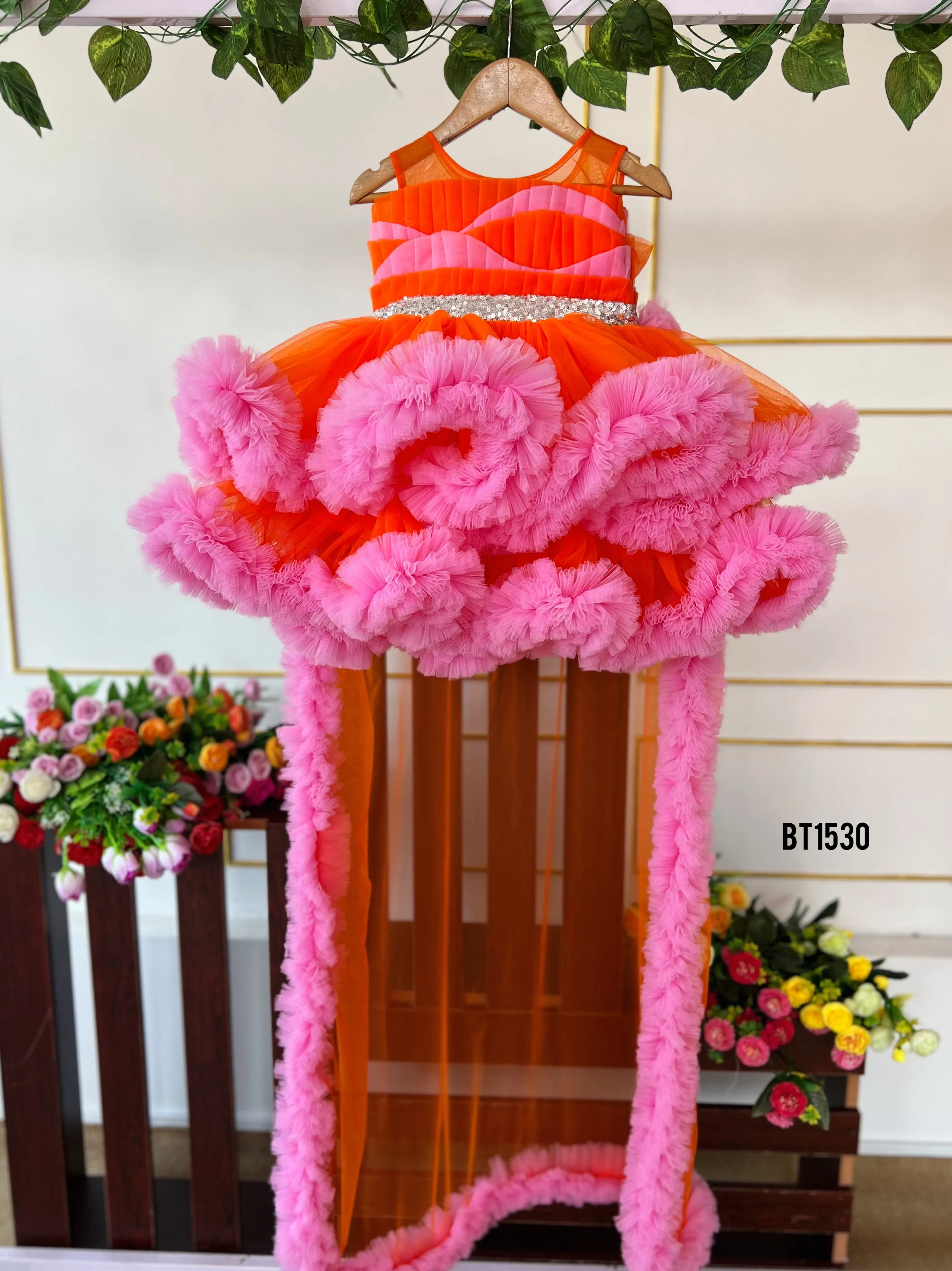 BT1530 Sunset Flora Fiesta Dress - Brighten the Party with Blooms!