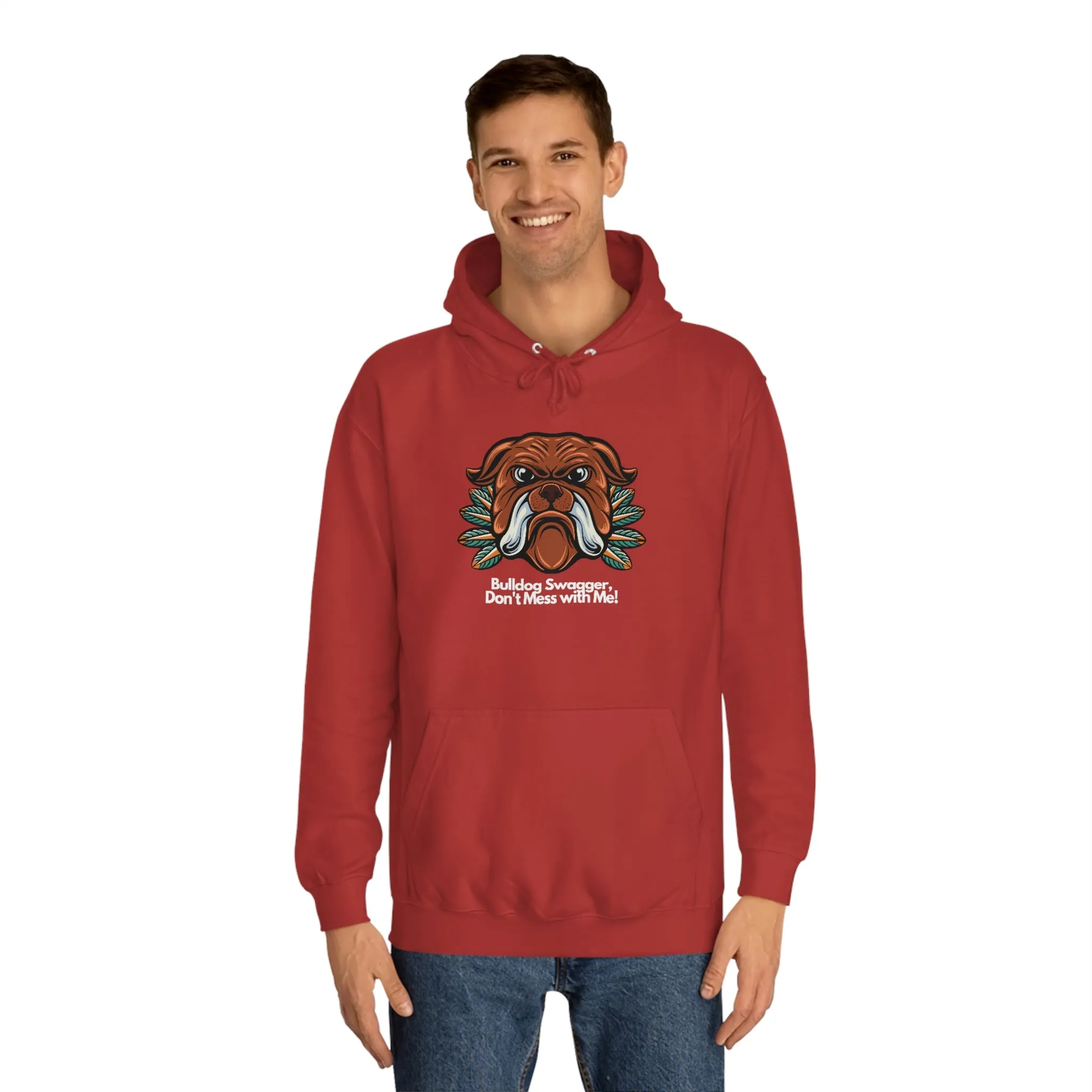 Bulldog Swagger Dog POD Unisex College Hoodie