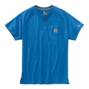 Carhartt Men's Cool Blue Force Cotton Delmont Short Sleeve Henley
