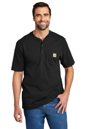 Carhartt Mens Short Sleeve Henley T-Shirt w/ Pocket - Black