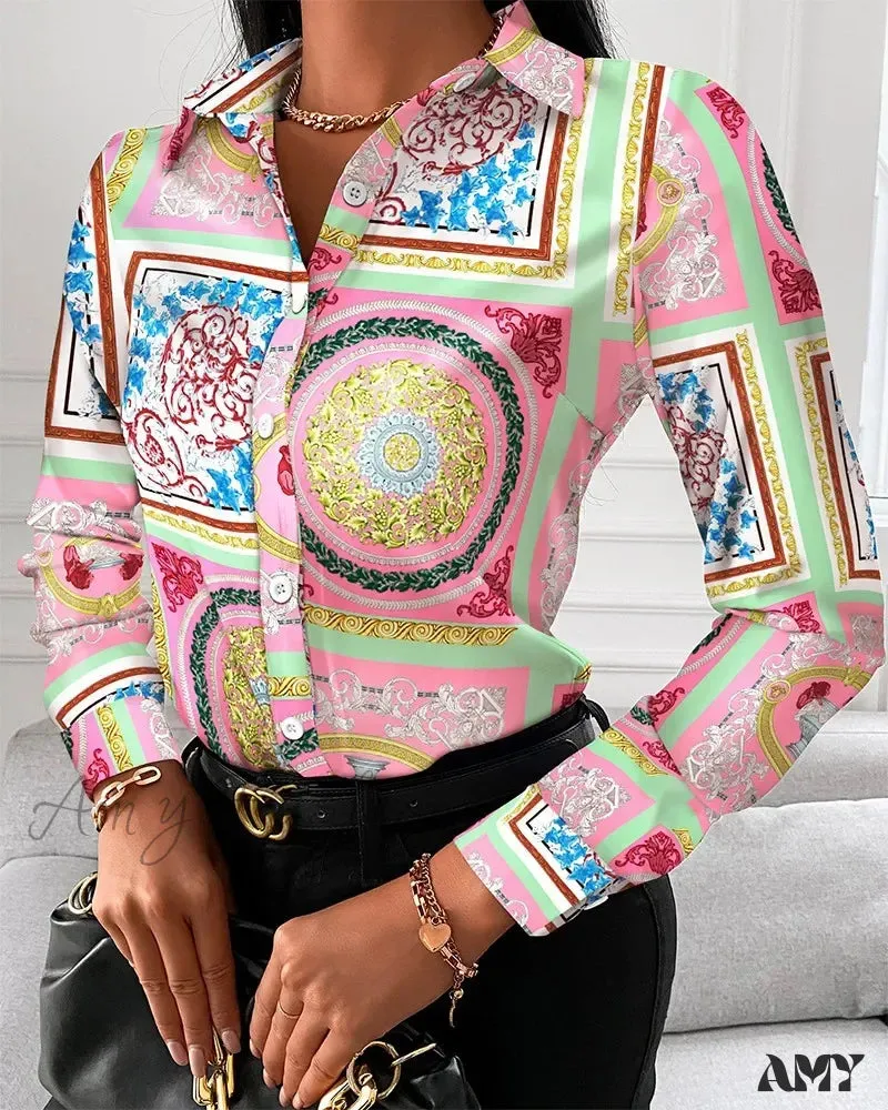Casual Striped Vintage Elegant Youth Button Up Blouse