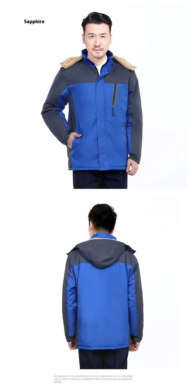 Cold-proof Waterproof Winter Hooded Work Cotton-padded Jacket