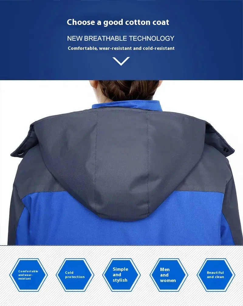 Cold-proof Waterproof Winter Hooded Work Cotton-padded Jacket
