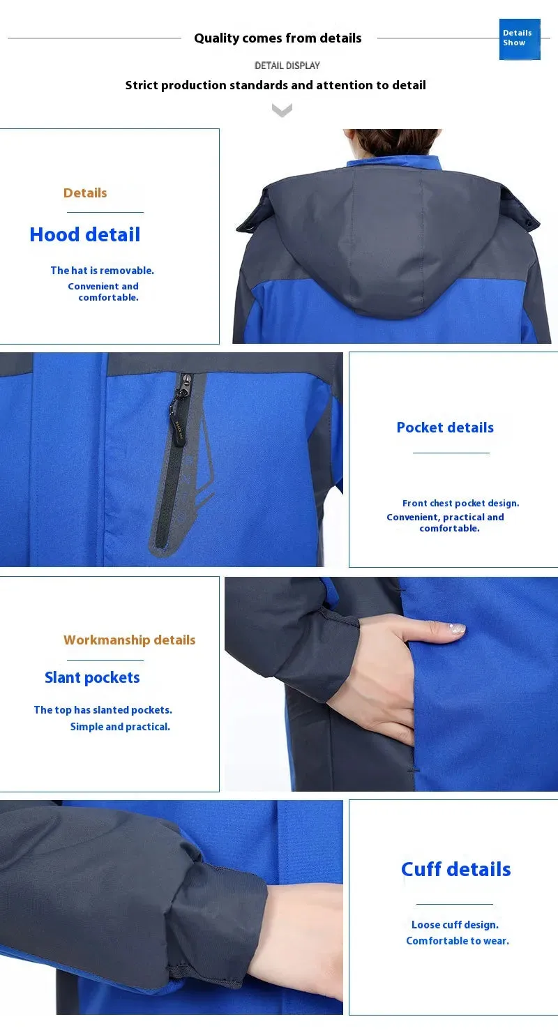 Cold-proof Waterproof Winter Hooded Work Cotton-padded Jacket