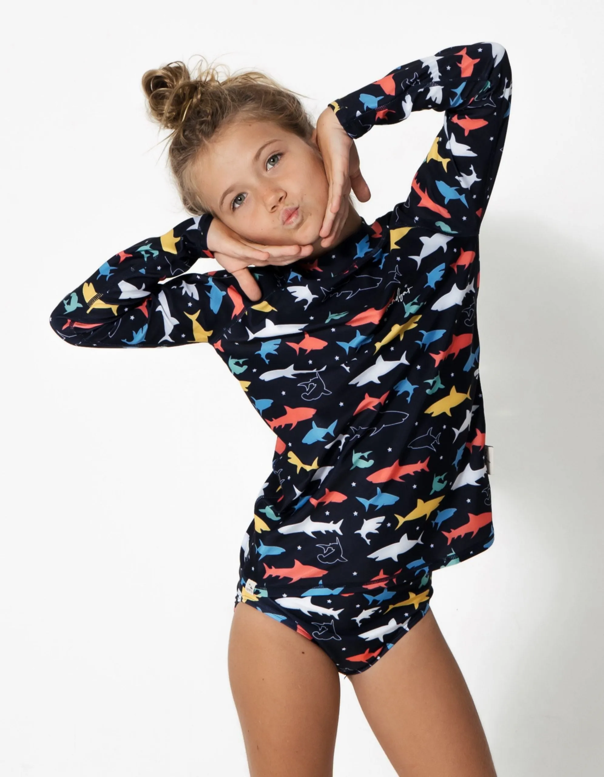 Colourful Sharks Rash Guard
