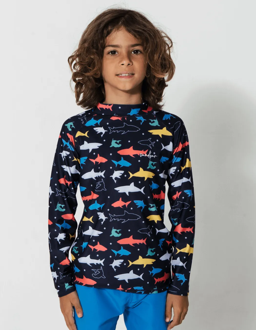 Colourful Sharks Rash Guard