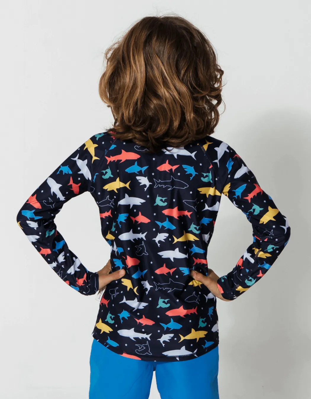 Colourful Sharks Rash Guard