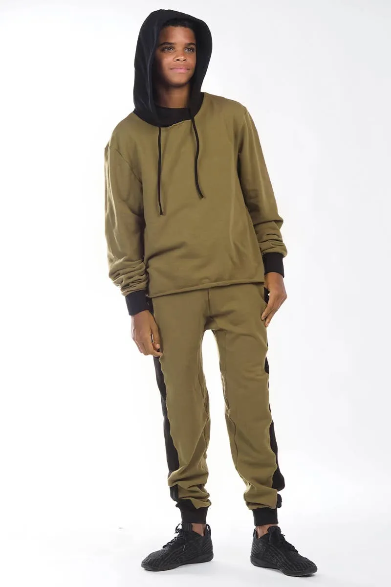 Cropped Hoodie in Forest Green