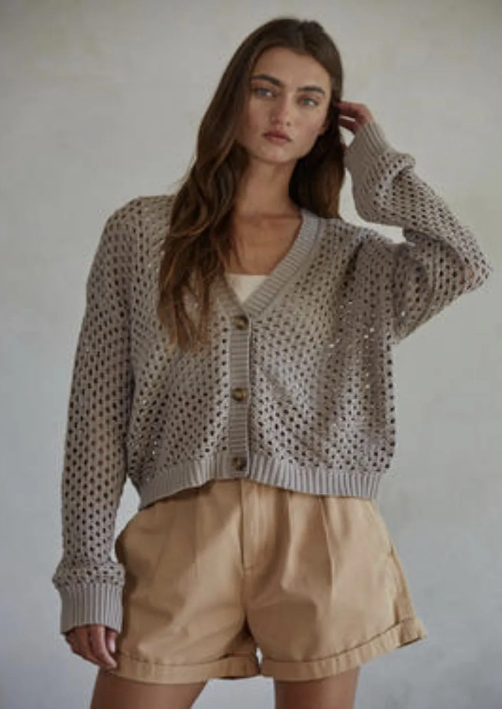 Cropped Sweater Cardigan