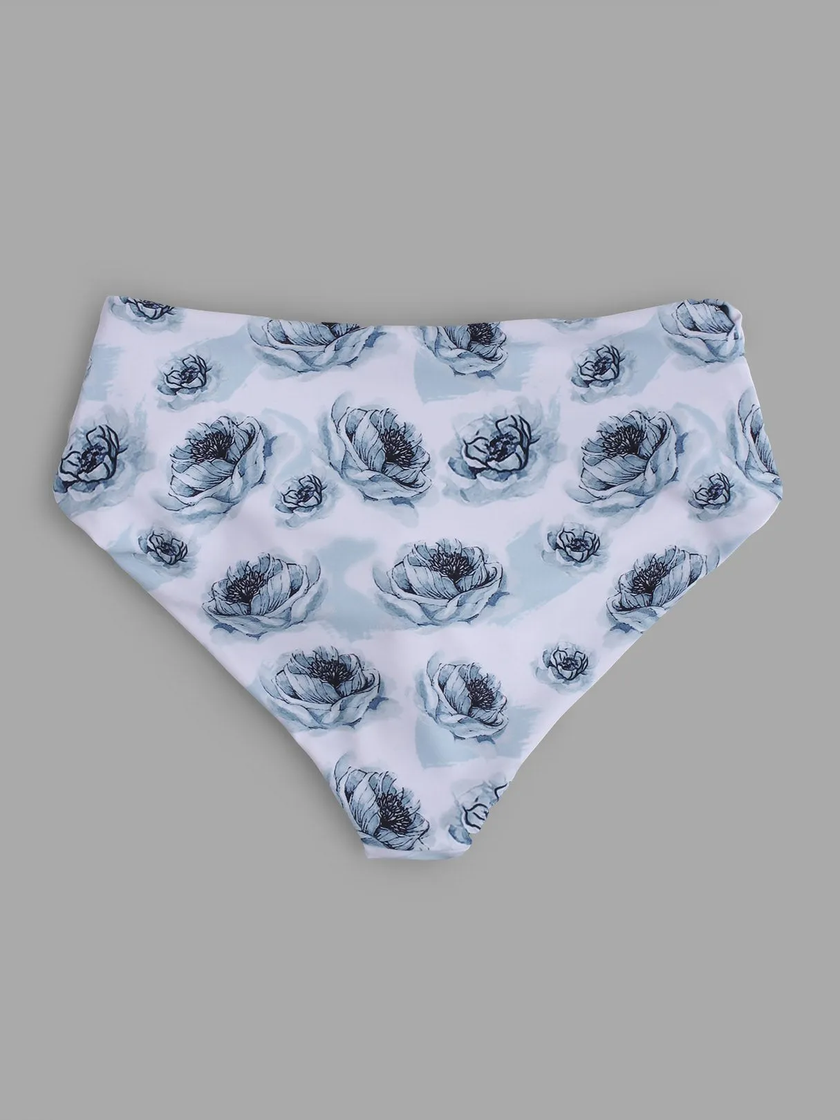 Custom Floral Print Tie-Up High Waist 2 Piece Bikinis