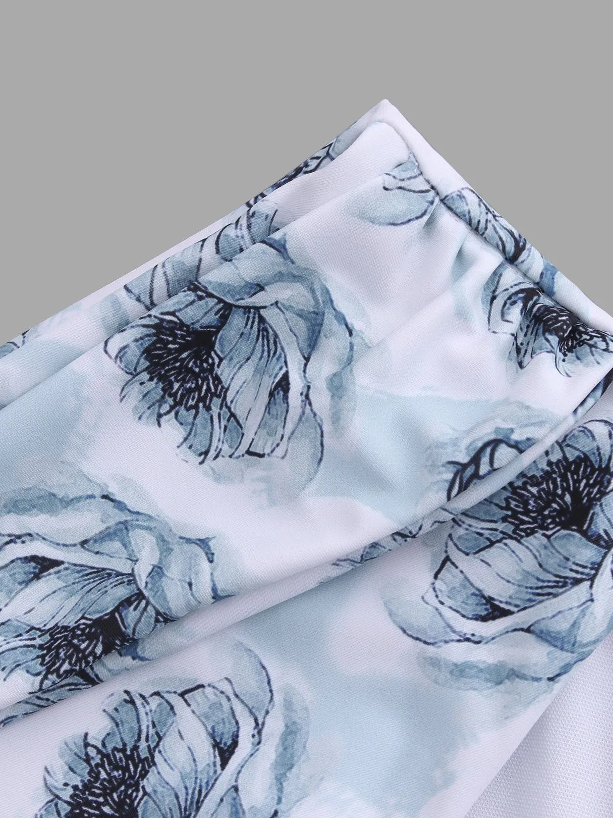 Custom Floral Print Tie-Up High Waist 2 Piece Bikinis
