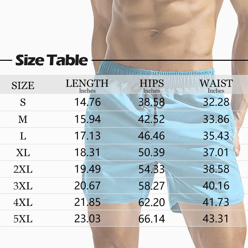 Customized Swim Trunks with Face Personalized Colorful Pineapple Men's Quick Dry Swim Shorts for Holiday