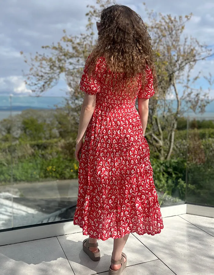 Dream Waterfront Dress in Tulip Red