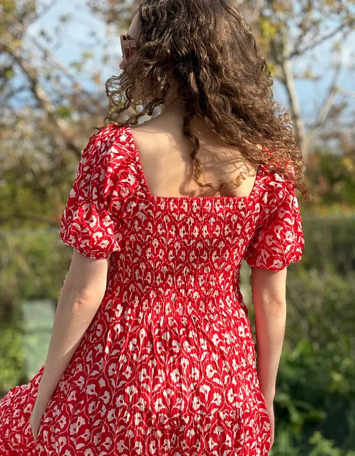 Dream Waterfront Dress in Tulip Red
