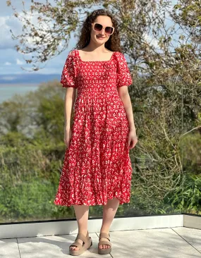 Dream Waterfront Dress in Tulip Red