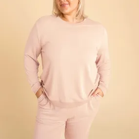 Dusty Blush Women's French Terry Pullover Sweatshirt