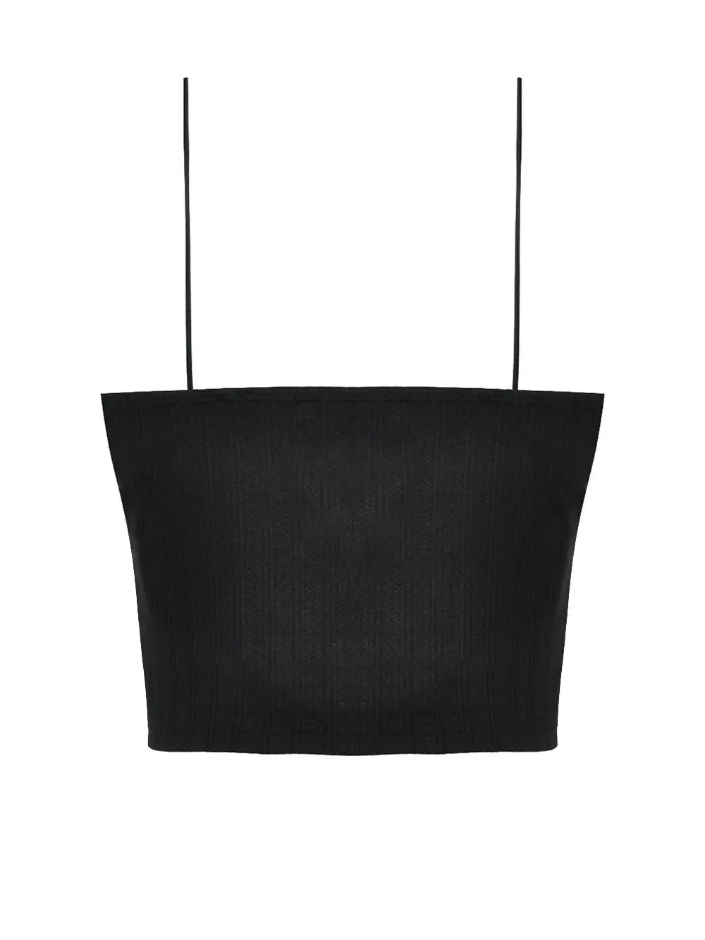 Elegant Black Lace Trimmed Ribbed Camisole Top