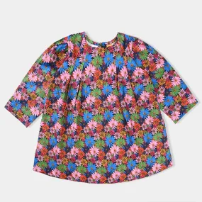 Girls Cotton Poplin Casual Frock Diva-Multi