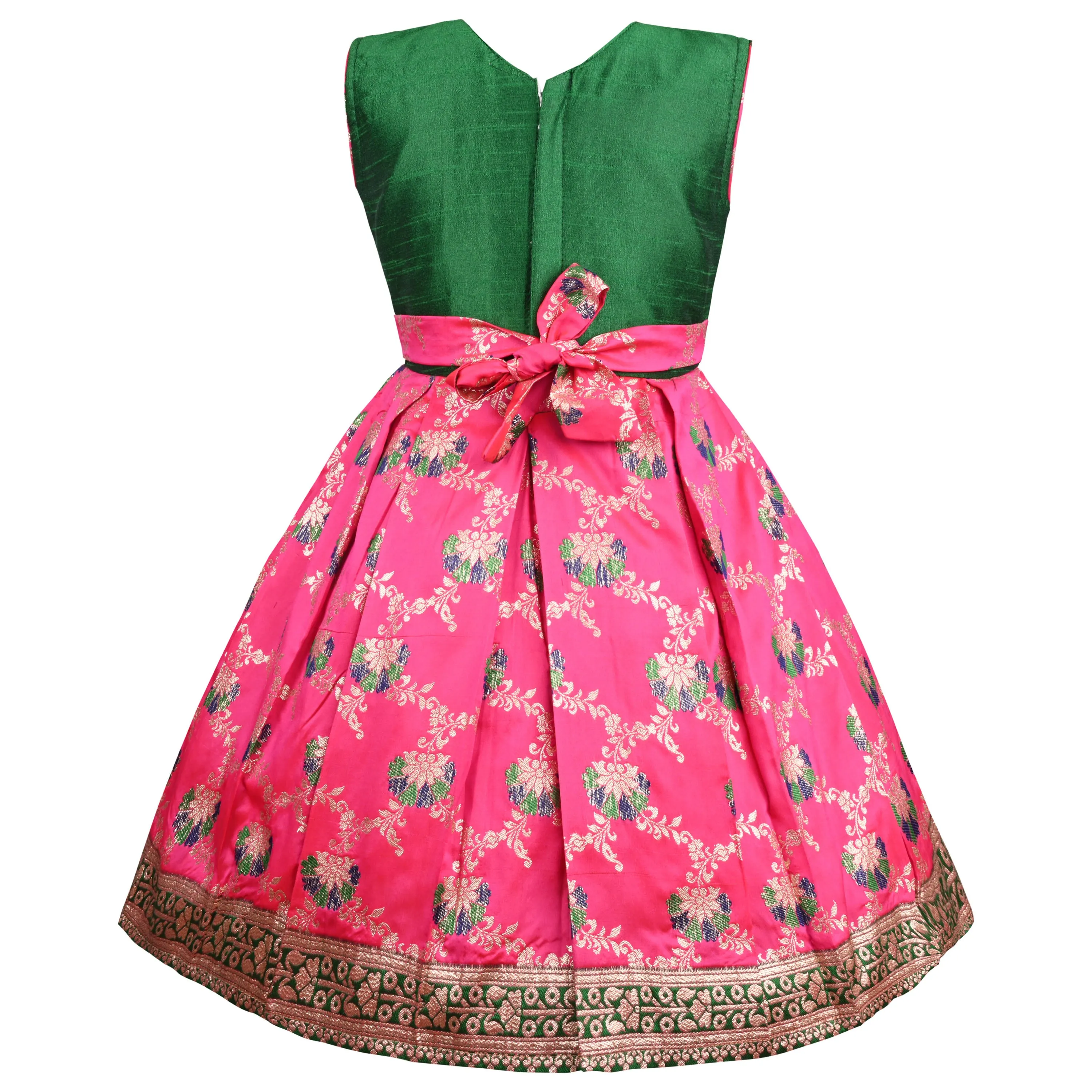 Girls Ethnic motif Zari embroidered Dress