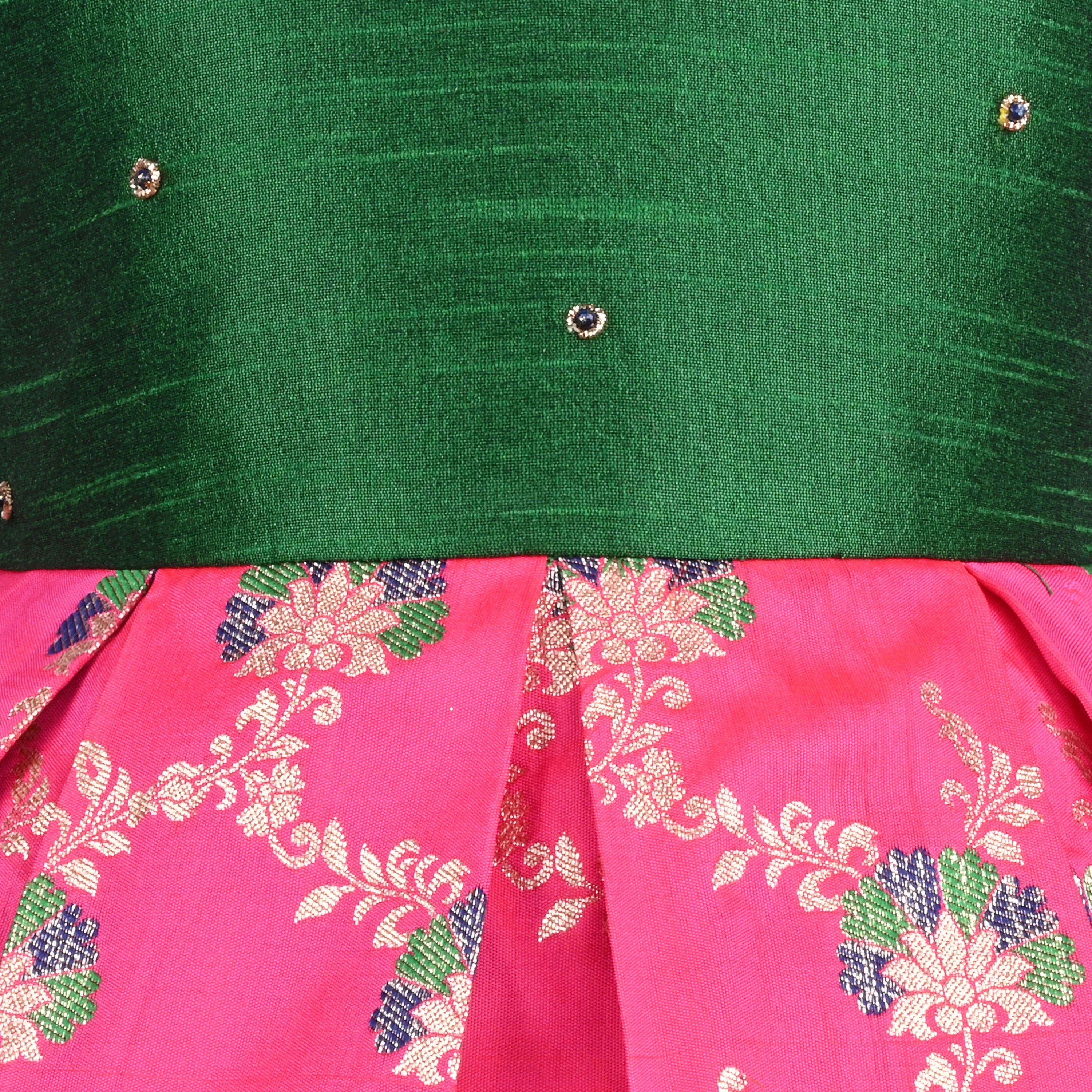 Girls Ethnic motif Zari embroidered Dress