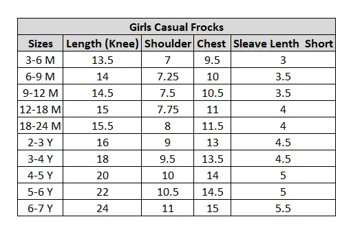 Girls Poly Cotton Casual Frock Ruffled-Off.White