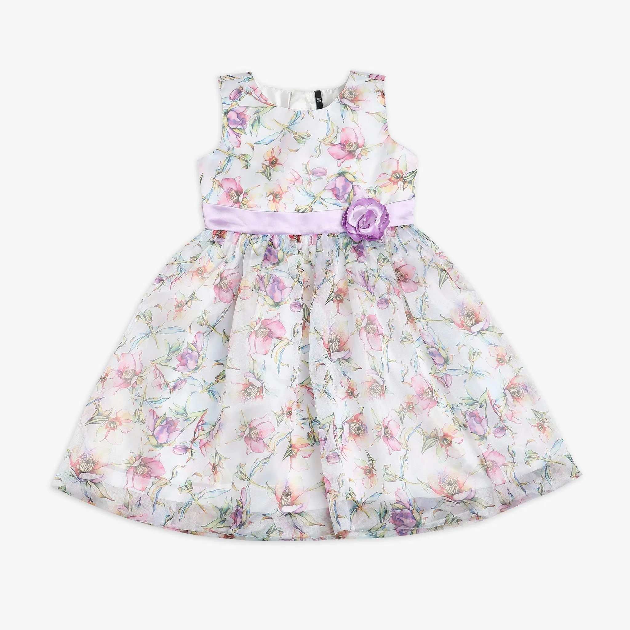 Girl's Regular Fit Floral Frock