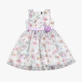 Girl's Regular Fit Floral Frock