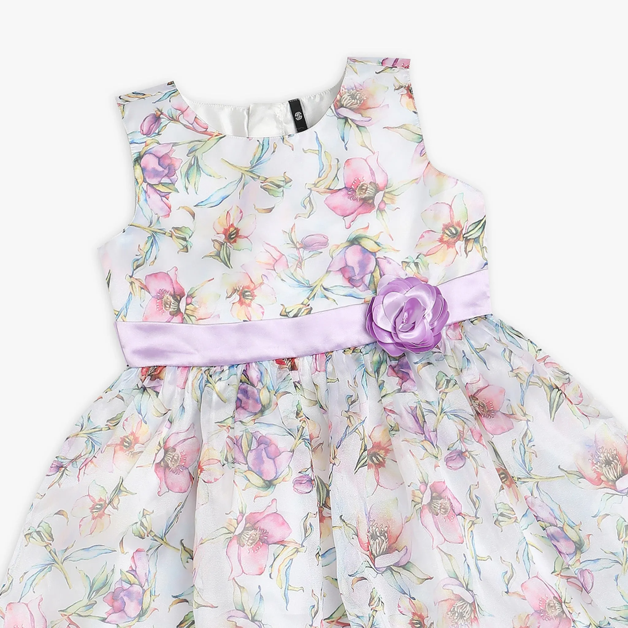 Girl's Regular Fit Floral Frock